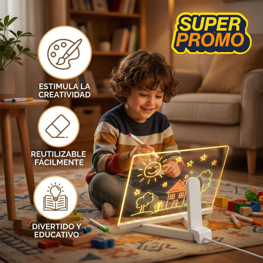 Pizarra Lampara LED Acrílica + 7 Colores