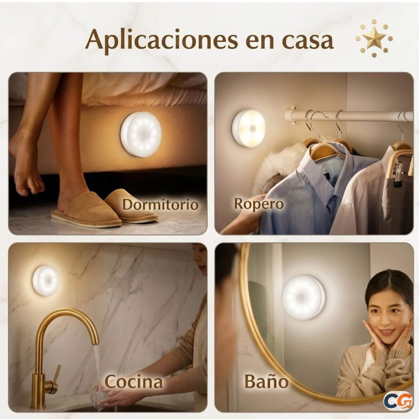 Pack de 3 Lámparas con Sensor